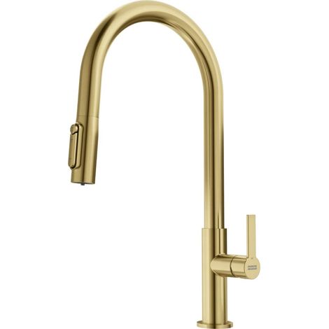 Franke Maris - Mitigeur d'évier FG 3660.904 avec fonction de filtration et douchette extractible, doré 120.0736.601 (1/3)
