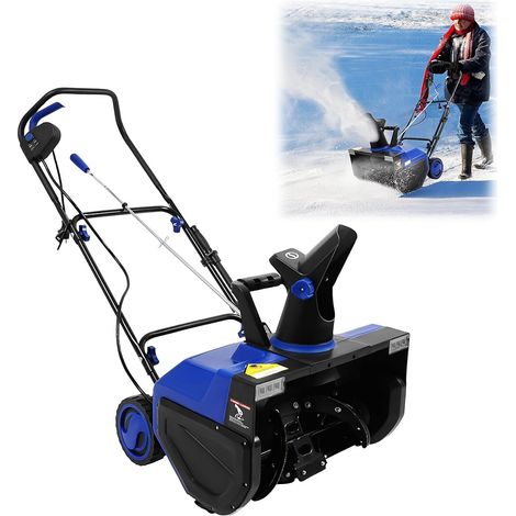 Fraise à neige électrique avec 2 lampes LED Portée 7,6 m et largeur 60 cm Balayeuse avec parapluie à 180° Souffleuse à neige électrique 2400 W (1/5)