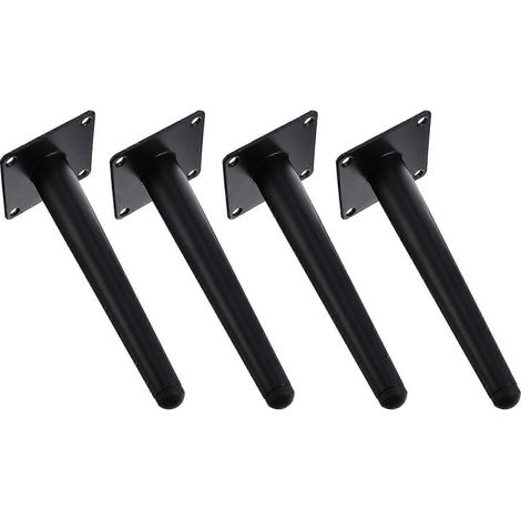 Pieds de support pour meubles en fer forgé, ensemble noir de 8 pièces pour la maison, conception robuste. (1/5)
