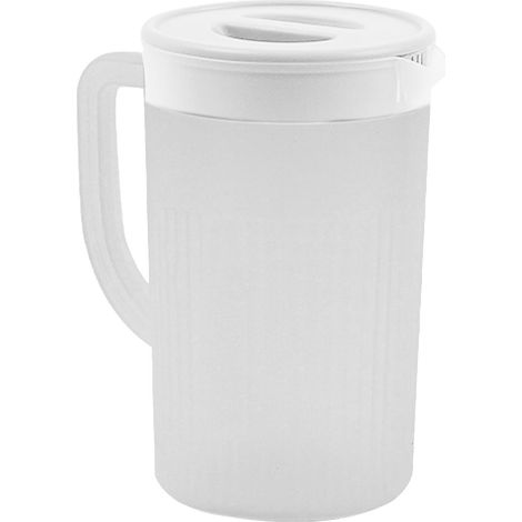 Pichet en Plastique avec Couvercle, Grande Capacité, Résistant à la Chaleur, Carafe d'Eau Froide pour Jus et Thé, Blanc (1/5)