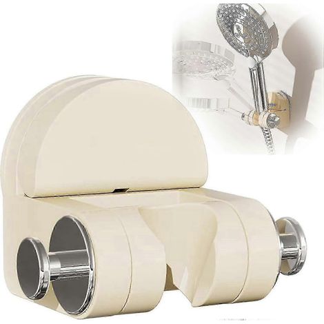 Support de douche monobloc avec ventouse, support pour douchette, sans perçage, angle adhésif, support pour pommeau de douche pour salle de bain (1/5)