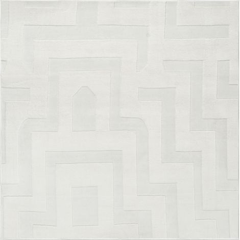 Alfombra para salón estilo moderno forma cuadrada jacquard 160 cm pelo corto blanco crema Gingera (1/5)