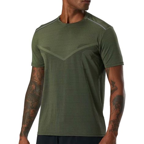 T-Shirt - Homme - Manche Courte - Tissu Évacuant L'Humidité - Coupe Moulante - Col Rond - Pour Sport Et Usage Quotidien - 1 Pièce (1/5)