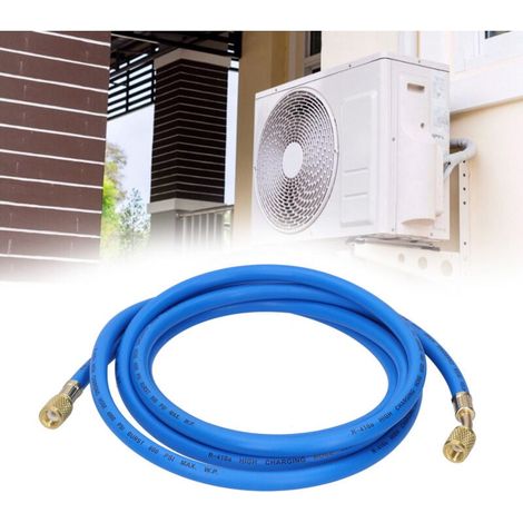 Tuyau de charge de réfrigérant pour climatiseur, accessoire d'outil d'ajout de réfrigération pour climatiseur (double joint standard anglais 1 pièce 3 mètres) (1/4)