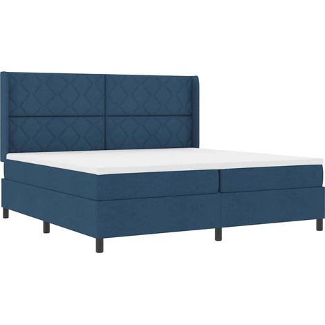Maison Exclusive - Letto a Sorgente LED con testiera Blu 200 x 200 cm Tessuto (1/5)