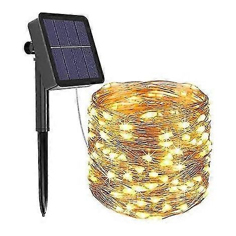 Guirnalda de luces solares para exteriores de 32 m, 300 LED, alimentada por energía solar, 8 modos, luces de hadas solares, impermeables, decoración para jardín, patio, Navidad, boda. (1/5)