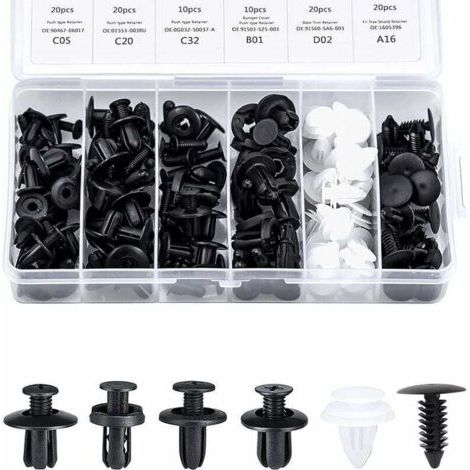 Clips Garniture Intérieure Rivet Clips Plastique Rivet Plastique Fixation Protection Clip Panneau Porte Boucle Boîte 100 Pièces 6 Types Boucle Fixation Automobile Différente Boucle Voiture Générale
