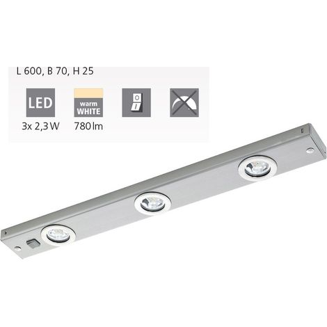 Cucina illuminazione a LED LED KOB satinato nickel, LED max. 3X2,3W (1/4)