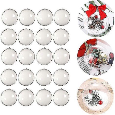 20 boules de Noël transparentes à remplir, décorations de fête de Noël (1/5)