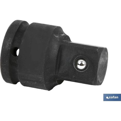 COFAN adaptador 1 hembra - 3/4 macho , Adaptador reductor de impacto negro de 1 a 3/4. Fabricadas en acero especial de Cromo-molibdeno fosfatado. Ideal para talleres mecánicos, ser
