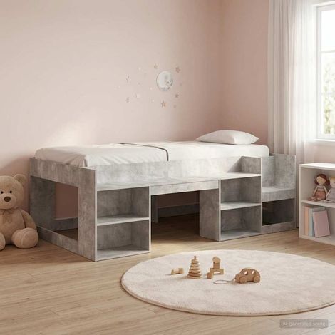 Cama Infantil con Almacenamiento Gris Hormigón 80 x 200 cm