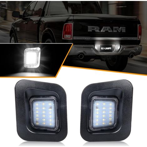 Éclairage de plaque d'immatriculation LED pour RAM 1500 2500 3500 Power SLT ST Laramie TRX4 Sport Regular Cab, Canbus Pas d'erreur feux de plaque d'immatriculation, 2 Pezzi (1/5)
