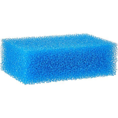 Set of 2 Filter Sponges, 10 PPI, Coarse Grit, 5x15x10 cm, Blue, For Freshwater and Saltwater Aquariums (1/5)