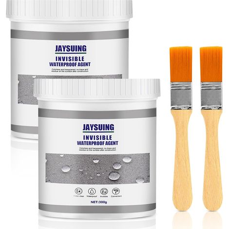 600g Invisible Waterproof Agent, Enduit Étanche Polyuréthane, Transparent Revêtement Liquide d'Étanchéité pour Toit, Murs, Salle de Bain, et Carrelage (1/5)