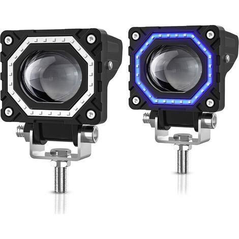 Adatto per luci ausiliarie a LED per motociclette (2 unità, 120W, 12000LM, 3000K/6000K/8000K) – impermeabile, compatibile con motociclette, ATV, camion e veicoli fuoristrada.