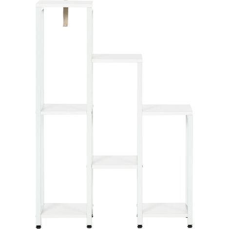 Étagère à plantes 7 niveaux en acier blanc 65 x 23 x 94,5 cm pour intérieur et extérieur (1/5)