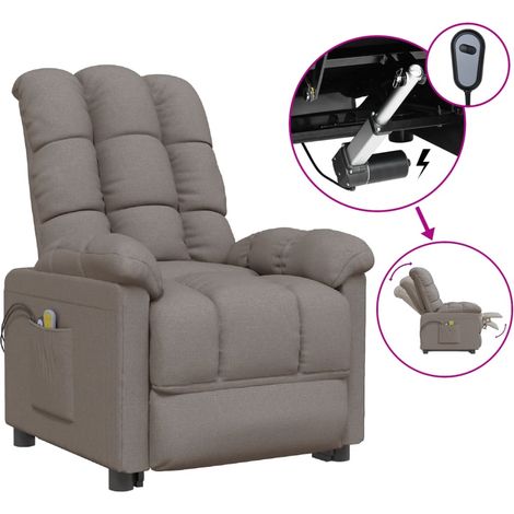 Fauteuil de massage inclinable électrique Fauteuil relax Taupe Tissu 30330 (1/5)