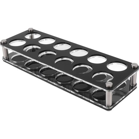 Présentoir à bouteilles de vin en acrylique résistant aux chocs, porte-bouteilles décoratif pour bar à domicile, 2 x 6, porte-gobelets combiné 12 emplacements (1/5)