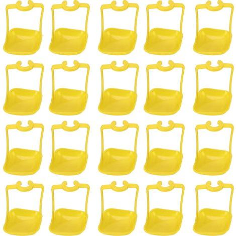 Lot de 20 abreuvoirs automatiques pour poules – Coupelles suspendues – Couleur jaune (1/5)