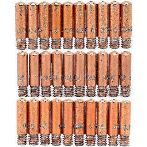 30 embouts de contact 1123, 1130 et 1135 pour pistolet de soudage MIG Tweco Mini 100L (1/4)