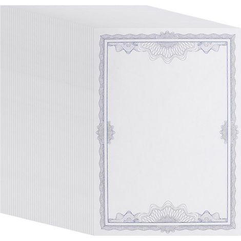 50 feuilles de papier à certificat vierge imprimable, papier pour récompenses, papier intérieur pour certificats à usage bureautique-29.7X21X0.1CM-Blue