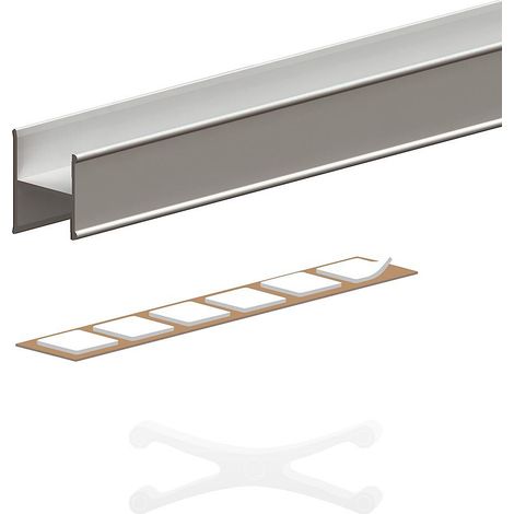 Kit profil en H SLID'UP 210 pour porte 16 mm - 1,8 m - argent