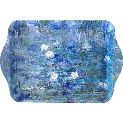 Vassoio portagioie Ninfee Monet Metallo 21 x 14 cm Blu Verde Enesco