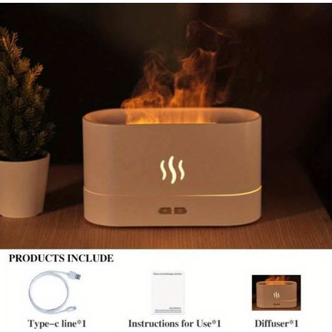 Diffuseur Huiles Essentielles 7 Couleurs de FlammesMinuterie et Arrt Automatique Sans EauHumidificateur dair pour (1/3)