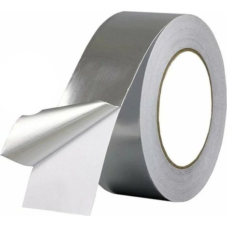 Tape - ruban isolant - ruban d'étanchéité - feuille d'aluminium - argent - 5 cm x 20 m x 0,06 mm - Isolation - résistant à la chaleur - étanche - Haute température (1/5)