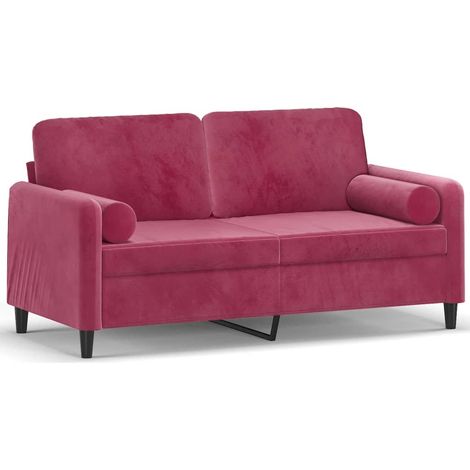 Maison Exclusive - Divano a 2 Posti con Cuscini Rosso Vino 140 cm in Velluto