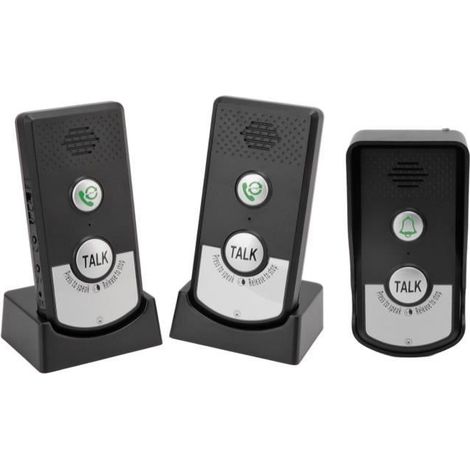 1 Sonnette interphone sans fil, longue portée 1000m, étanche IP54, pour immeuble 1 à 8 étages