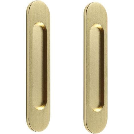 2 poignées ovales autocollantes en or de 15cm, poignée de porte coulissante en aluminium, pour portes de grange coulissantes, fenêtres et placards san