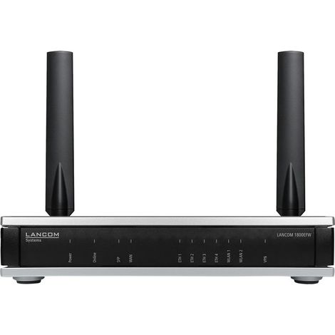 LANCOM 1800EFW: router SD-WAN Wi-Fi 6, doble banda 1200Mbps 5GHz/575Mbps 2,4GHz, fibra SFP, 4x Gigabit Ethernet, 5 IPSec VPN (1/2)