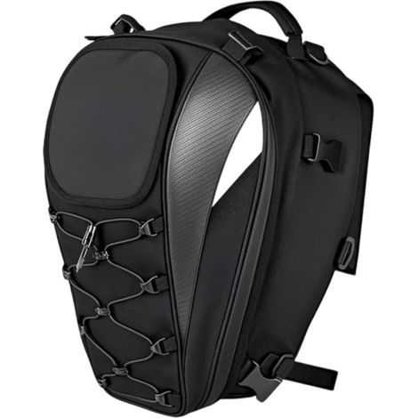 Sac de Rangement Selle Sac à Dos Siège Queue Convertible avec Compartiment Extensible et Sangles de Compression en Tissu Oxford Convient au Trajet Quotidien Week End Randonnée (1/5)