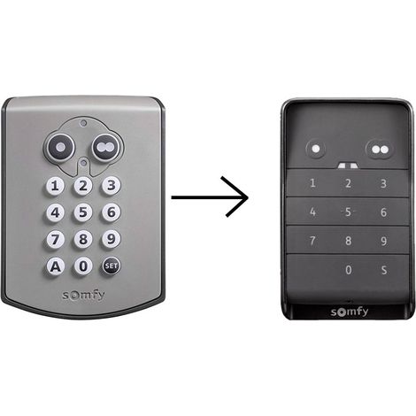 Clavier à codes électronique SOMFY Keypad RTS 1841030 – Alimentation par piles – Compatible avec io-homecontrol – Fréquence 433.42 MHz (1/4)
