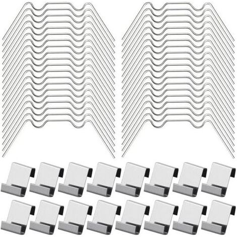 100 pièces de pinces pour serre : 50 pinces en acier inoxydable type W + 50 pinces type Z pour fixation vitrage, résistantes aux intempéries, compatibles avec polycarbonate et verre (1/5)