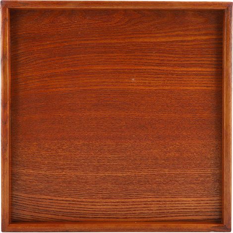 Plateau de service carré en bois massif pour café, restaurant, thé, sushi et snacks – 30x30 cm