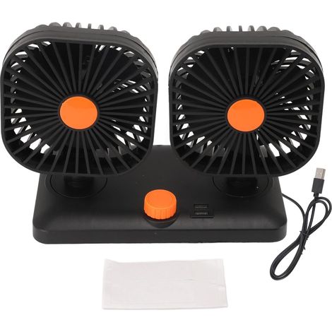 Ventilateur de voiture double USB, silencieux, Portable, 12V (1/5)