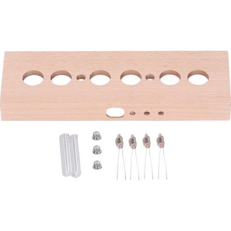 Kit d'horloge à Tube lumineux, 4 lampes, boîtier en bois de hêtre, ensemble de remplacement IN14, DIY (1/5)
