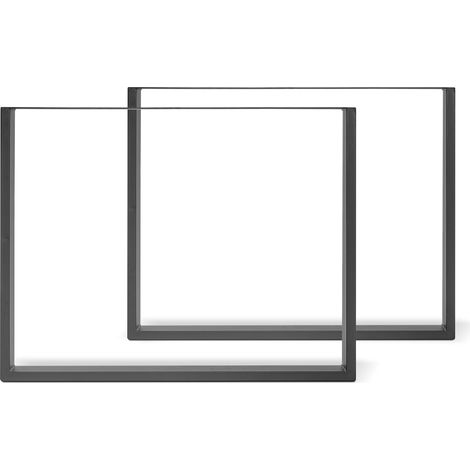 SQUARED - Satz von 2 Tischbeinen aus pulverbeschichtetem Stahl mit quadratischer Form. Farbe schwarz. H�he vom Boden 71cm