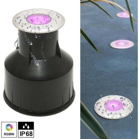 TRADE SHOP - Faretto Led 24v Rgbw Calpestabile Segnapassi Incasso Ip68 4 W Rgb 4000k Dmx Luci - (1/5)