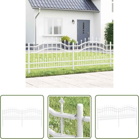 Gartenzaun Weiß - Gartenzaun Weiß 240 x 118 cm Pulverbeschichteter Stahl (1/5)