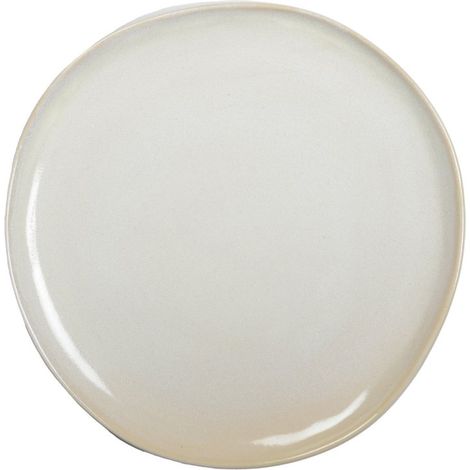 Assiette Plate Ronde en Céramique Blanc Cassé 27 cm Style Classique et Raffiné - PANGIVO (1/3)