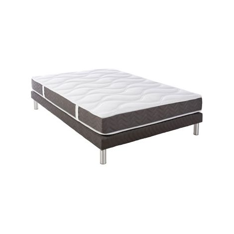 Ensemble matelas 140x190cm – 620 ressorts ensachés – Épaisseur 21/22cm – Sommier en bois massif 13cm – Fermeté très ferme – Idliterie (1/3)