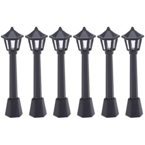 6 Pièces Mini Lampadaire Urbain Sécurisé Modèle Micro pour Maison de Poupée Miniature (1/5)