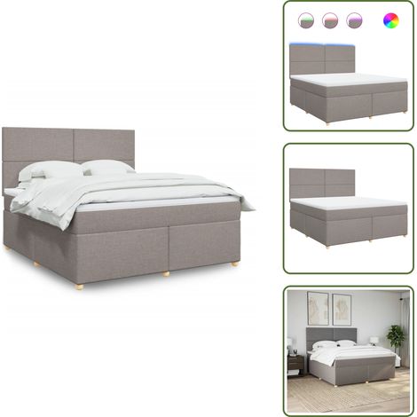 Boxspringbett mit Matratze Taupe 180x200 cm Stoff - Boxspringbett - Boxspringbetten - Bett - Bettgestell (1/5)
