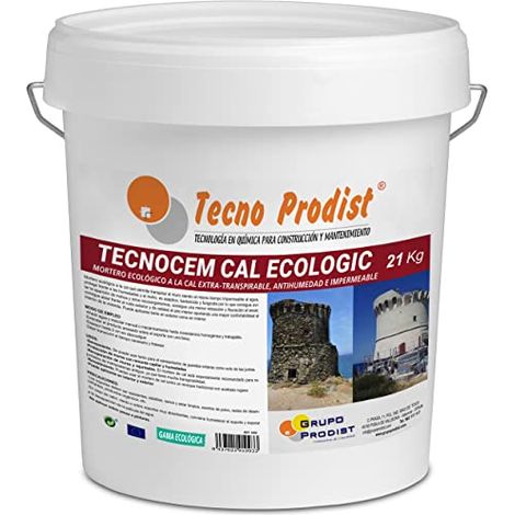Tecno Prodist Tecnocem Cal Ecologic - Mortero Antihumedad para Interior y Exterior, Ecológico