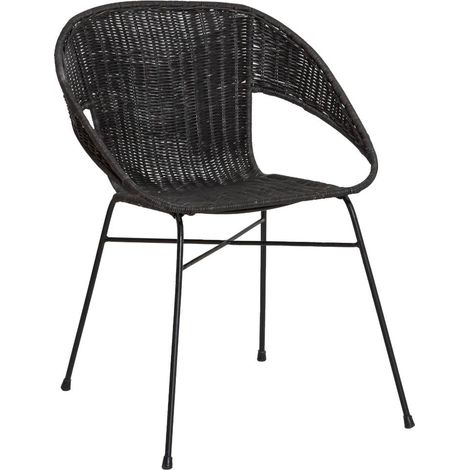 Chaise en rotin et en métal Aurélien (1/5)