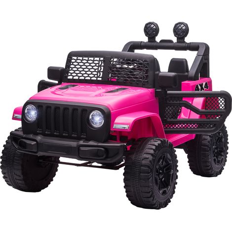 Kids Electric Ride On Car 12V Off Road Toy Parental Remote Control 2 Motors Horn Lights Suspension Wheels for 3-6 Years Old Pink (1/5)
