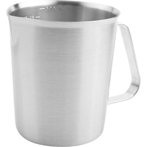 Tasse à mesurer en acier inoxydable, outil de mélange de résine, pichet de cuisine gradué de précision avec bec verseur, 500 ml (1/5)